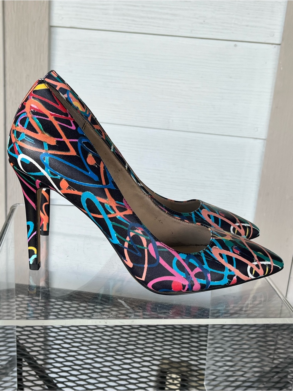 Botkier Multicolor Graffiti Pointed Toe Stiletto Pumps - Picture 2 of 8